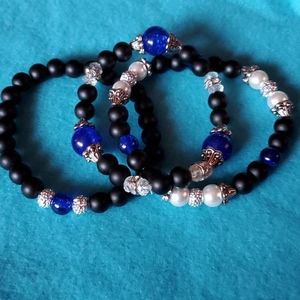 Thin blue line bracelet